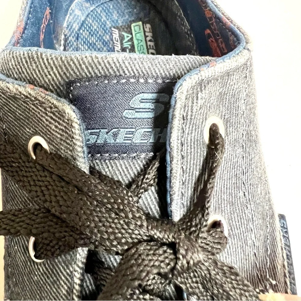 Skechers Status 2.0 Pexton Canvas Denim Sneaker Shoes Men's size 13